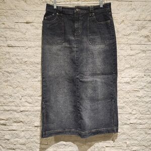 Vintage Sonoma Classic Charcoal Denim Pencil Maxi Skirt Sz 10